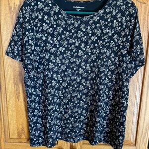 Croft & Barrow Black and White Patterned Top